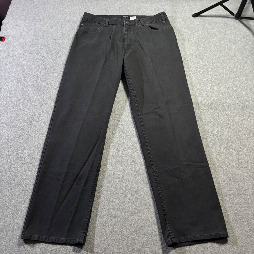 Dockers Twill Jean Mens 36x32 Black Vintage Straight Leg Chinos Workwear Pants